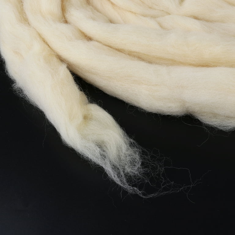 Natural Roving Wool Roving Fiber Felt Crafts Needle Felting 200g (Galatea), Size: 24