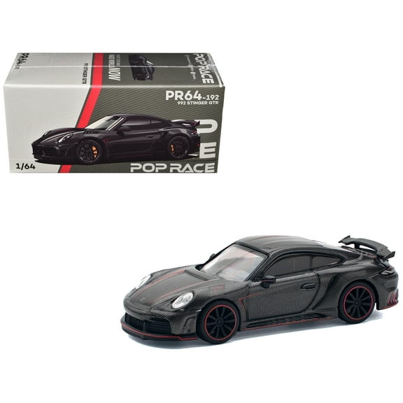 992 Stinger GTR Carbon Edition with Red Accents 1/64 Diecast Model Car by Pop Race