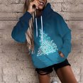 thumbnail image 1 of Chandail en Molleton Oversize de Noël pour Femmes Mode Imprimé Pull Tops Manches Longues Blouse à Capuche Chandail en Molleton Cadeau de Noël en Solde, 1 of 5