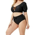thumbnail image 6 of 2025 Clearance under $5 asdoklhq Plus Size Swimsuit for Women,Short Sleeve Swimwear Top & Bottom Bikini Set Two Piece Suit, 6 of 9