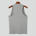 thumbnail image 4 of INCERUN Men's Sleeveless Vest Slim Fit Solid Color Half-collar Gym Tops, 4 of 8