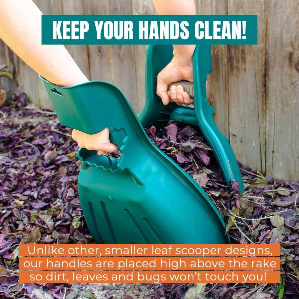 MEKKAPRO Leaf Scoops and Claws V2.0, 1-Pair (2 Pieces), Sturdy Ergonomic Grip, Hand Held Garden Rake