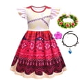 thumbnail image 5 of Movie Girls Princess Moana 2 Cosplay Costumes Kids Birthday Party Dress Up Halloween Fly Sleeves Dress Stage Performance Clothes, 5 of 5
