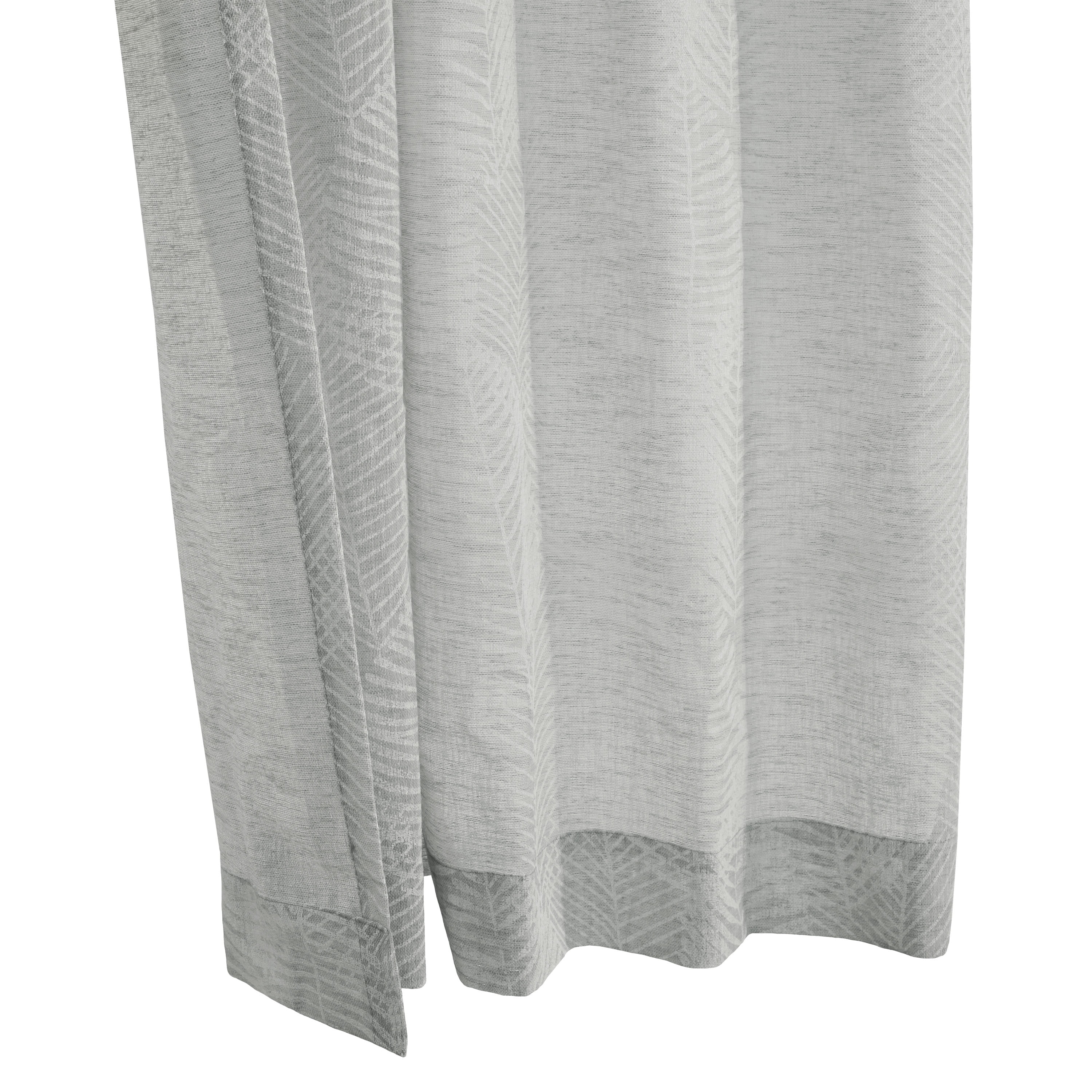 Troy Faux Linen Dual Header Printed Curtain Panel 52" x 95" in Grey