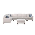 thumbnail image 3 of Devion Furniture 8-Piece Upholstered Modern Chenille Sectional in Beige, 3 of 9