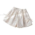 thumbnail image 4 of WRKEKC Girls Summer Shorts Solid Color with Printed Bowknot Design Casual Sporty Shorts Comfortable for 1-9 Years, 4 of 5