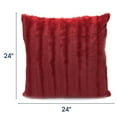 thumbnail image 4 of Cheer Collection Decorative Faux Fur Throw Pillows 24" x 24", Set of 2 - Maroon, 4 of 5