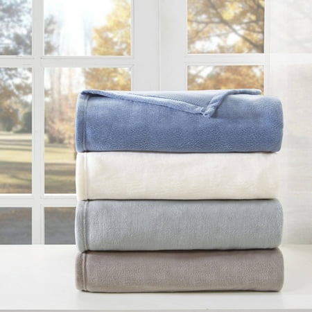 - Comfort Classics Liquid Velvet Lightweight Fleece Blanket, Twin Blue