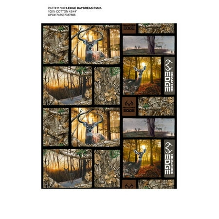 Madras Patch Fabric - Realtree Cotton Fabric with Daybreak Edge Patch allover design-Sold by the Yard