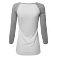 thumbnail image 2 of Women's Basic French Terry Quarter Sleeve Raglan Top, 2 of 3