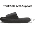 thumbnail image 5 of Somdot Slides Sandals for Women and Men Pillow Slippers Unisex Bathroom Slipper Soft Thick Sole Non-Slip, Black, 5 of 8