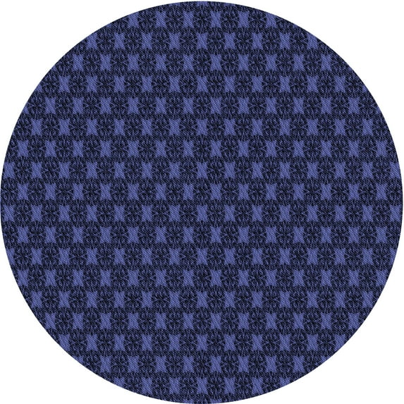 Ahgly Company Machine Washable Indoor Square Transitional Night Blue Area Rugs, 3' Square