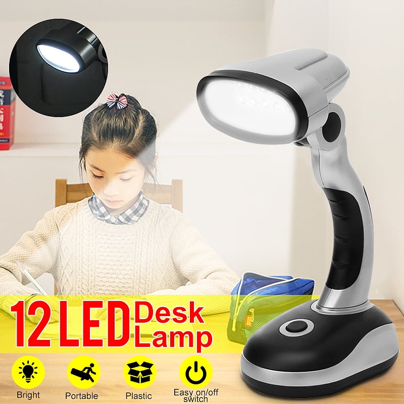 12 LED Flexible Battery Operated Bedside Reading Desk Table Bright Light Lamp UK 