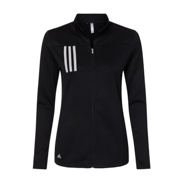 Adidas Women's 3 Stripes Double Knit Full-Zip Jacket Black