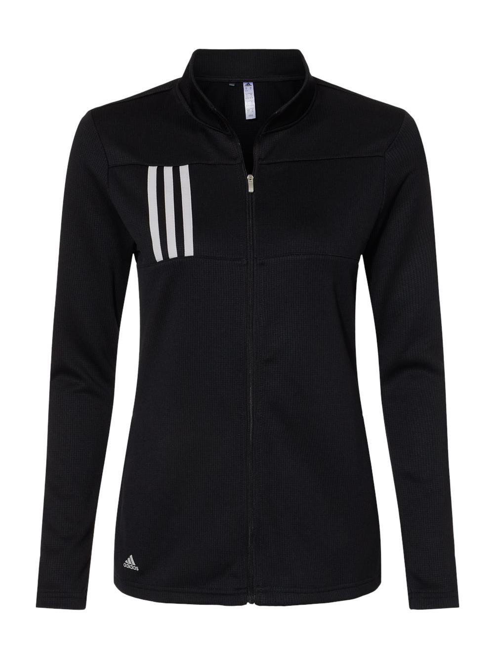 Adidas Women's 3 Stripes Double Knit Full-Zip Jacket Black