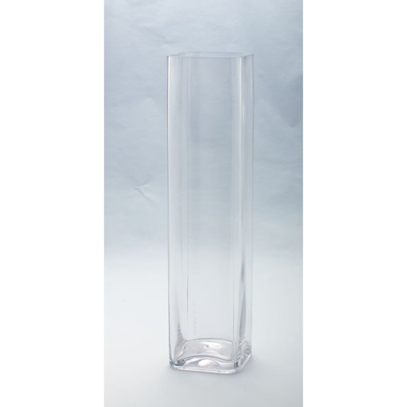 CC Home Furnishings Handblown Glass Square Flower Vase - 20" - Clear