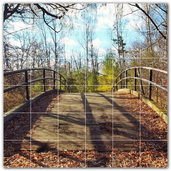 Picture-Tiles.com: Bridge Ceramic Tile Wall Mural WAL500263-66XL. 72"W x 72"H using (36) 12" x 12" Ceramic Tiles-Satin Finish