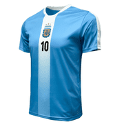 Icon Sports Argentina Messi #10 Jersey, Sky/White Stripes, Poly, YXS-XXL
