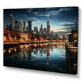 thumbnail image 2 of Designart "By Night Chicago Cityscape art painting I" Chicago Canvas Wall Art, 2 of 5