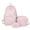 A002- Pink, variant on Lightweight Backpack for Travel Floral Print Quilted Multi Piece Set Foldable Daypack for Hiking Daily School and Trip Organization