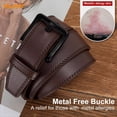 thumbnail image 4 of WHIPPY Non Metal Leather Belt for Men, Nickel Free Belts for Jeans Pants with Hypoallergenic Buckle, 4 of 7