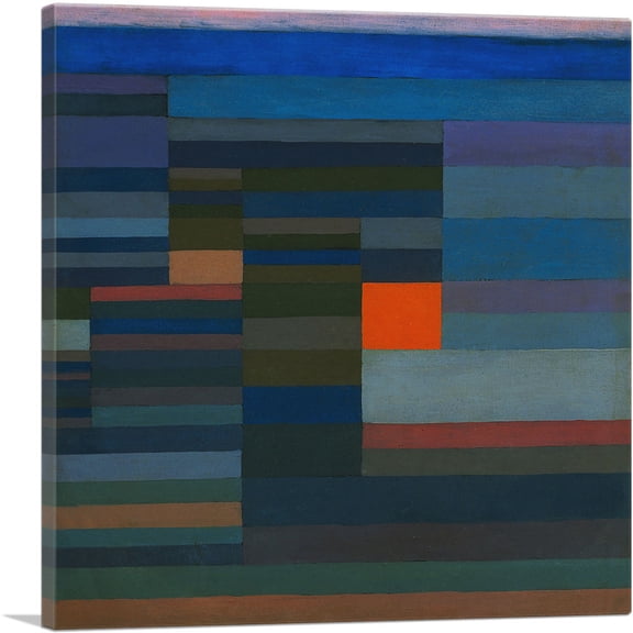 ARTCANVAS Fire in the Evening 1929 Canvas Art Print by Paul Klee - Size: 18" x 18" (0.75" Deep)