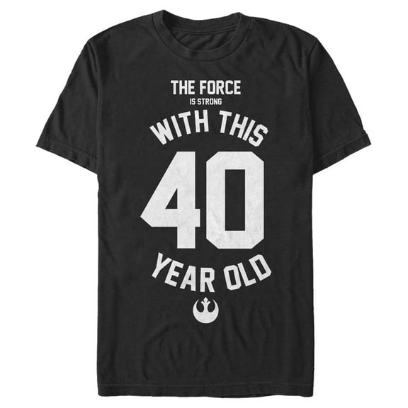 Men's Star Wars Force Is Strong With This 40 Year Old Rebel Logo  Graphic Tee Black Small