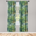 thumbnail image 3 of Ambesonne Autumn Curtains, Grunge Leaves Colorful Art, Pair of 28"x84", Lime Green and Earth Yellow, 3 of 5
