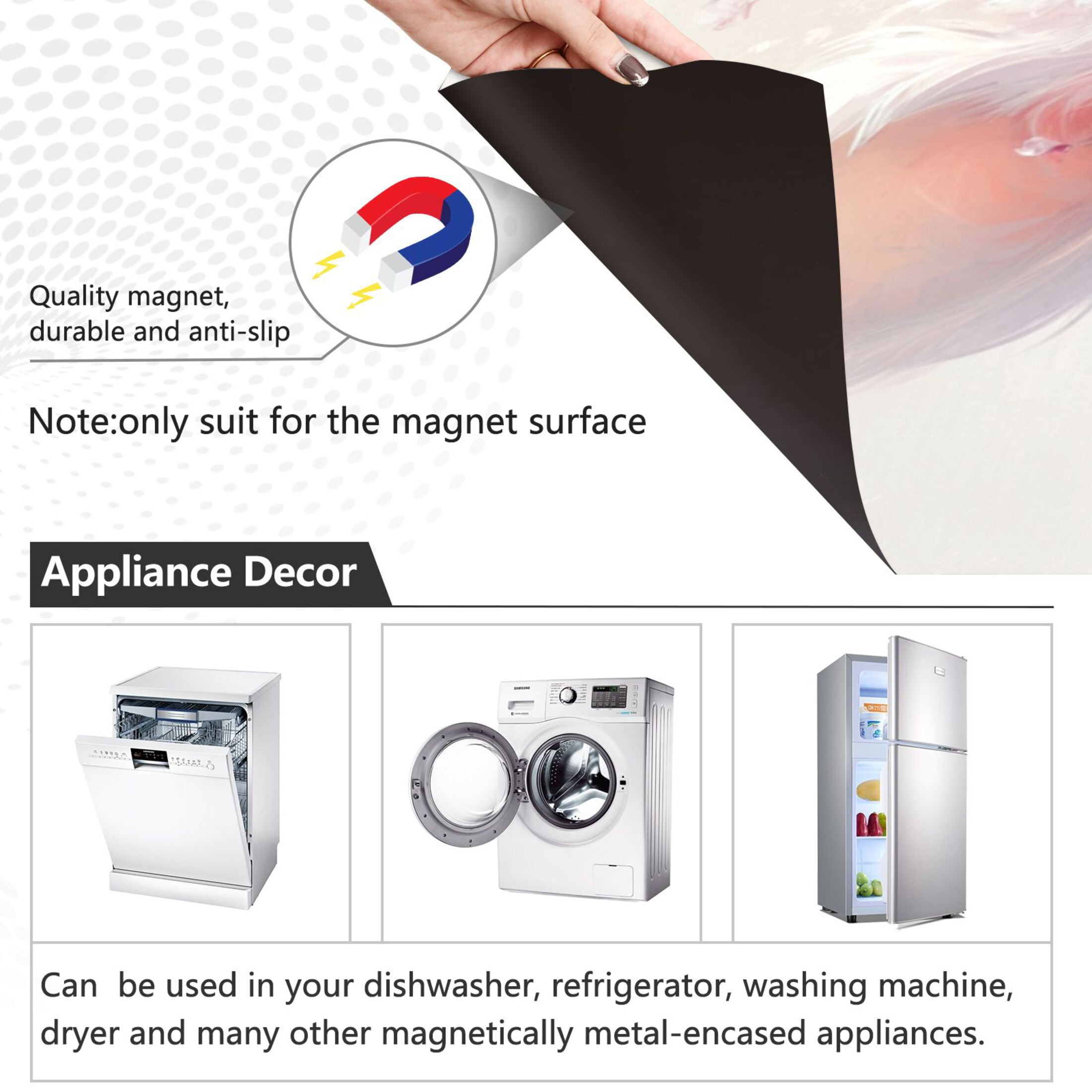 Dishwasher Magnetic Sticker 23x26 Inch Refrigerator Magnetic Sticker Washing Machine Magnetic Sticker Kitchen Panel Magnetic Sticker Home Decor Super Cool White Rabbit