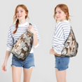 thumbnail image 4 of Boho Watercolor Horse Sling Backpack – Floral & Abstract Pony Print Crossbody Bag for Travel, Hiking & Everyday – Gifts for Horse Lovers, 4 of 4