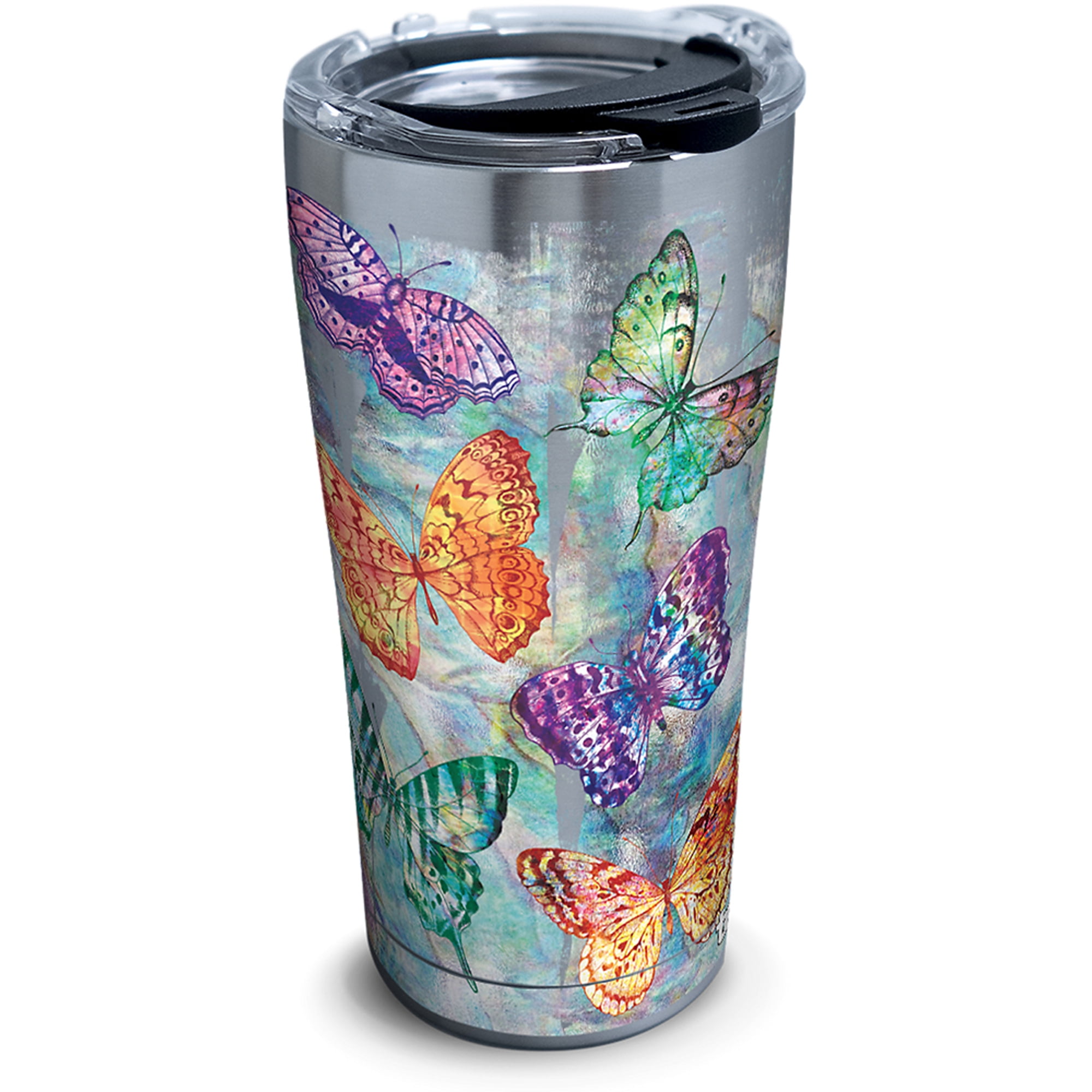 Butterfly Glow 20 oz Stainless Steel Tumbler with lid