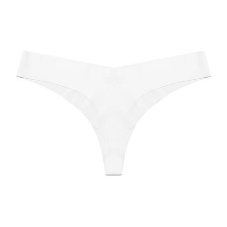 TIHLMK Thong Shapewear for Women Briefs Underwear Clearance Women Solid Color Lingerie Panties Ladies Thongs Breathable Panties Ladies Underwear Gifts for Women White Underwear