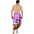 thumbnail image 4 of LA LEELA Men's Swimwear Beach Summer Pareo Long Sarong Wrap One Size Violet, Beach Vacation Holiday Party, 4 of 4