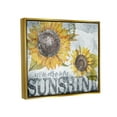 thumbnail image 4 of Stupell Industries You Are My Sunshine Quote Distressed Sunflower Design Metallic Gold Framed Floating Canvas Wall Art, 16x20, by Gigi Louise, 4 of 5