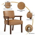 thumbnail image 4 of FAGAGA Accent Chair Set of 2 with Table, Mid Century Modern PU Leather Chair for Living Room, Oversized Chair for Reading Room, Reception Room, Bedroom | Leather Brown, 4 of 8