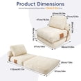 thumbnail image 4 of Venuezy 3-in-1 Folding Bean Bag Chair for Adults, Convertible Sofa Bed with Memory Foam, Corduroy Lounge Chair with Pockets & Leather Handle, No Assembly Needed, Washable Cover, 4 of 9