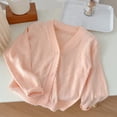 thumbnail image 7 of FAIWAD Girls Knit Cardigan Long Sleeve Hollow Out Button Knit Sweater Open Front Soft Knit Plus Size Outerwear, 7 of 7