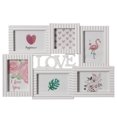 thumbnail image 1 of Cadre Photo Mural Décoratif Moderne pour Collage de 6 Photos, Design Texte Amour, Blanc, 1 of 7