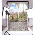 thumbnail image 2 of ABPHOTO 5x7ft Photography Backdrop Fantasy City Landscape Eiffel Tower Landmark Paris France Gothic Corridor Photo Background Backdrops, 2 of 4