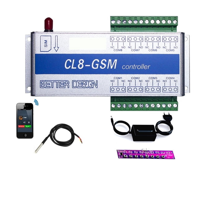 CL8-GSM-NC Wireless SMS Alert Alarm System Temperature Monitoring GSM Alarm + Sensor With Power Failure Alert ,Easy to Install