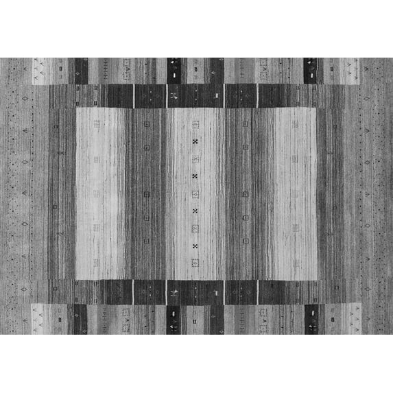 Ahgly Company Indoor Rectangle Abstract Gray Contemporary Area Rugs, 3' x 5'