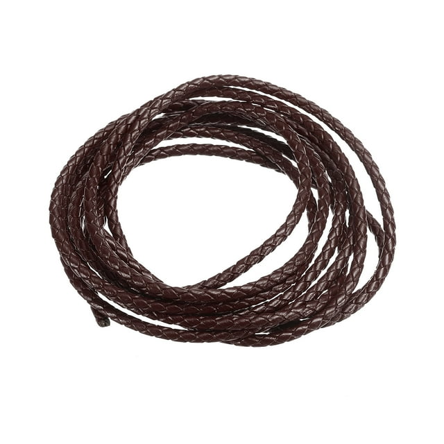 Cuerda de Cuero Unique Bargains 2.19 Yardas 3mm Marrón Oscuro