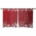 thumbnail image 6 of Red Christmas Sheer Curtains 45 Inch Length 2 Panels Set, Semi Transparent Voile Rod Pocket Curtains for Living Dining Room Bedroom Drapes Xmas Snowflake Tree Vintage, 6 of 8