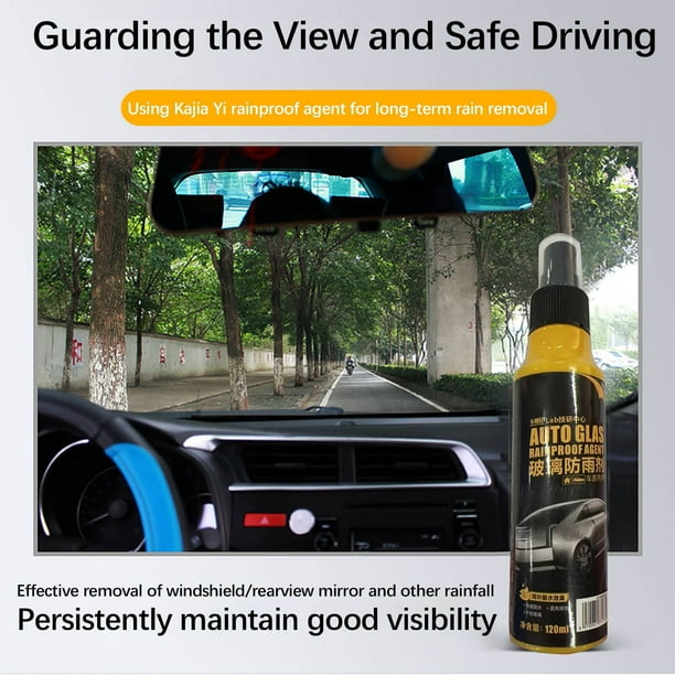 Repelente de lluvia para parabrisas de coche | Tratamiento repelente al agua de 120 ml para parabrisas y retrovisor | Protección duradera contra la lluvia y visibilidad nítida