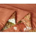 thumbnail image 6 of Chezmoi Collection Leilani 3-Piece Boho Washed Cotton Comforter Set Queen Size - Bohemian Bedding Set Orange Green White Floral Printed Patchwork Lightweight Comforter for All Season, 6 of 9