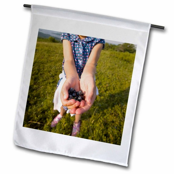 3dRose, Child, blueberries, Alton, New Hampshire - US30 JMO0789 - Jerry and Marcy Monkman, 12 x 18 inch Garden Flag