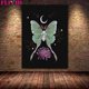 thumbnail image 1 of Brujería de Luna, polillas, novias de murciélago, fantasmas y plantas de esqueleto, arte de pared, pintura en lienzo, Póster Artístico de Wicca e impresión, decoración del hogar, 1 of 4