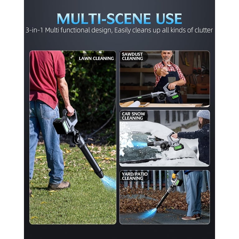Aixiqee 21V Cordless Leaf Blower, 680 CFM, 3 Speed Modes, Battery  display picture 1