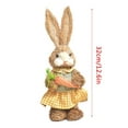 thumbnail image 2 of OAVQHLG3B Easter Straw Rabbit Decoration,Easter Handmade Standing Bunny with Carrot,Easter Rabbits Tabletop Statues for Indoor Outdoor Farmhouse Spring Easter Party Decor, 2 of 7