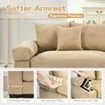thumbnail image 6 of 168" Corduroy Sectional Couches for Living Room, Camel Comfortable Oversized Sectional Sofa Set with Deep Seat, Large 3 Seater Couch, Sofas para Sala, Modern Corduroy Couch Set, 6 of 10